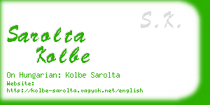 sarolta kolbe business card